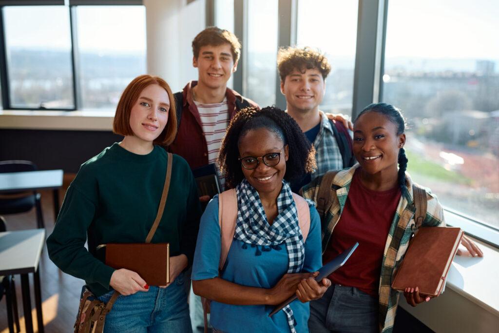 Multicultural group of students looking forward to learn from Saraf academy